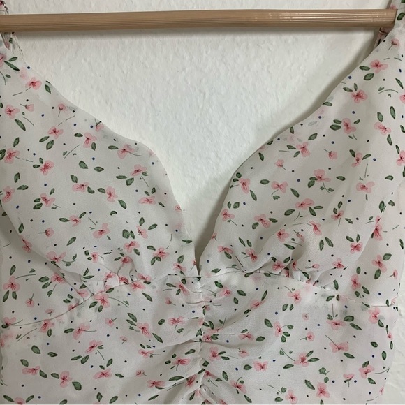 Princess Polly Ditsy Floral Crop Tank Top Size 4 - Picture 5 of 12
